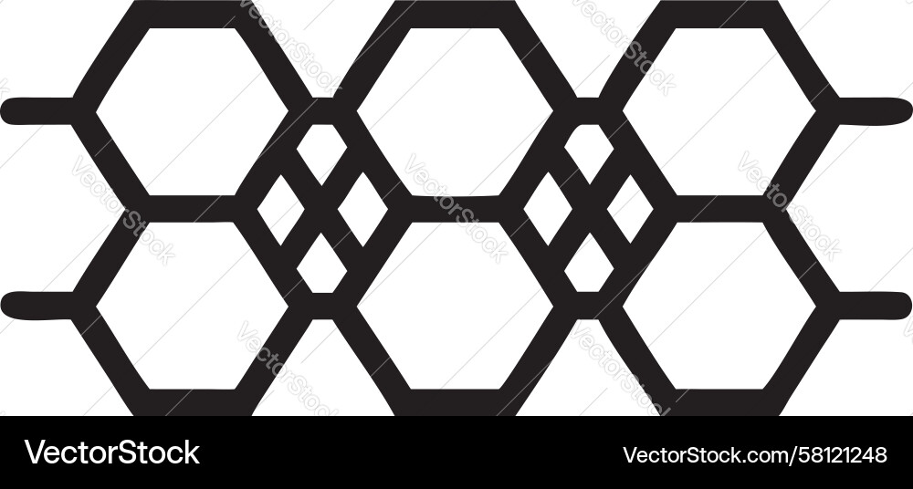 Interlocking Hexagonal Net Vector Image