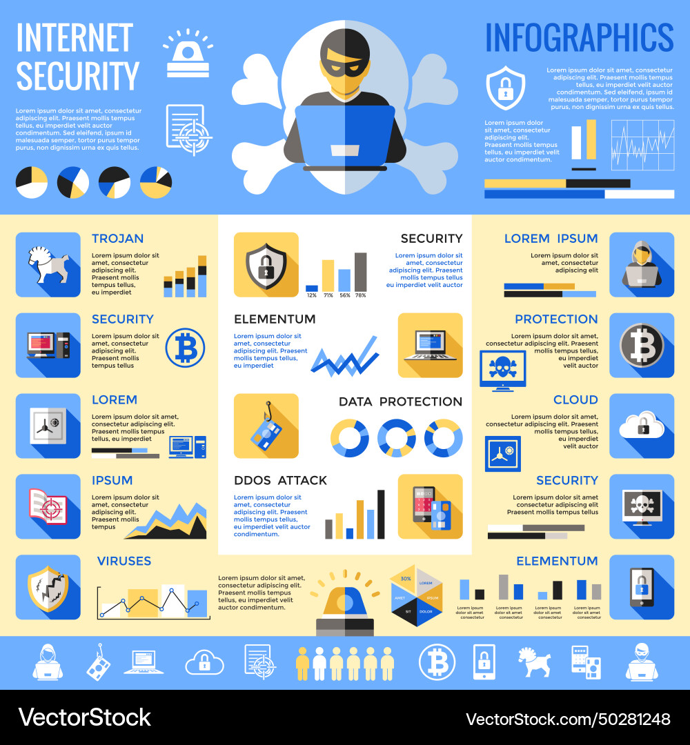 Internet security infographics Internet security infographics vector image