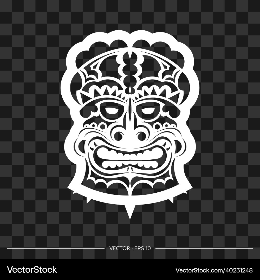 Polynesian mask from patterns the contour Vector Image