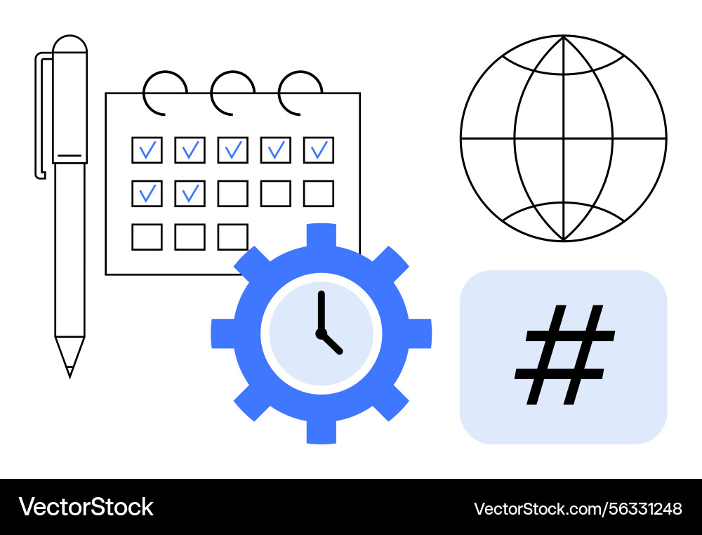 Task Management & Productivity Elements vector image