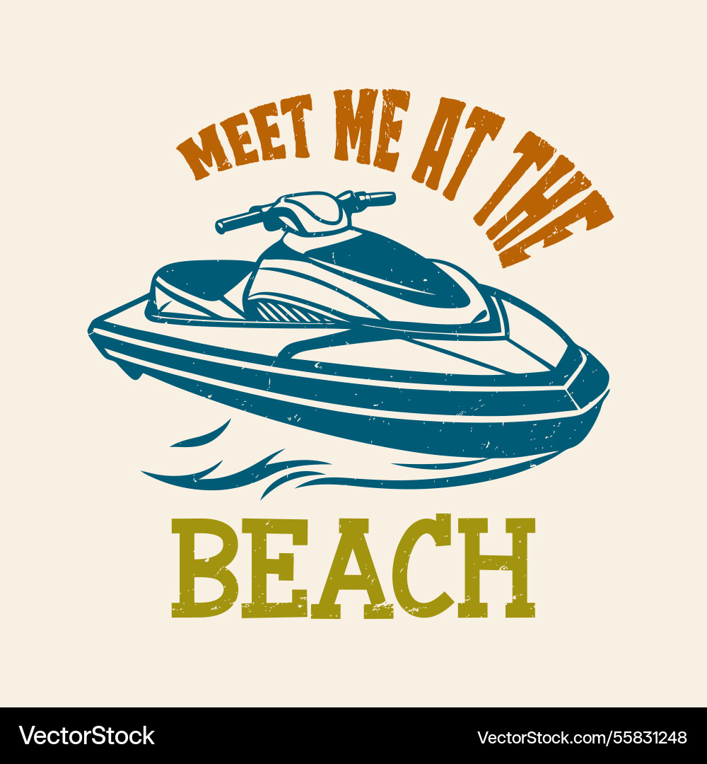 Treffen Sie mich am Strand Sommer Typografie Design Vektorbild