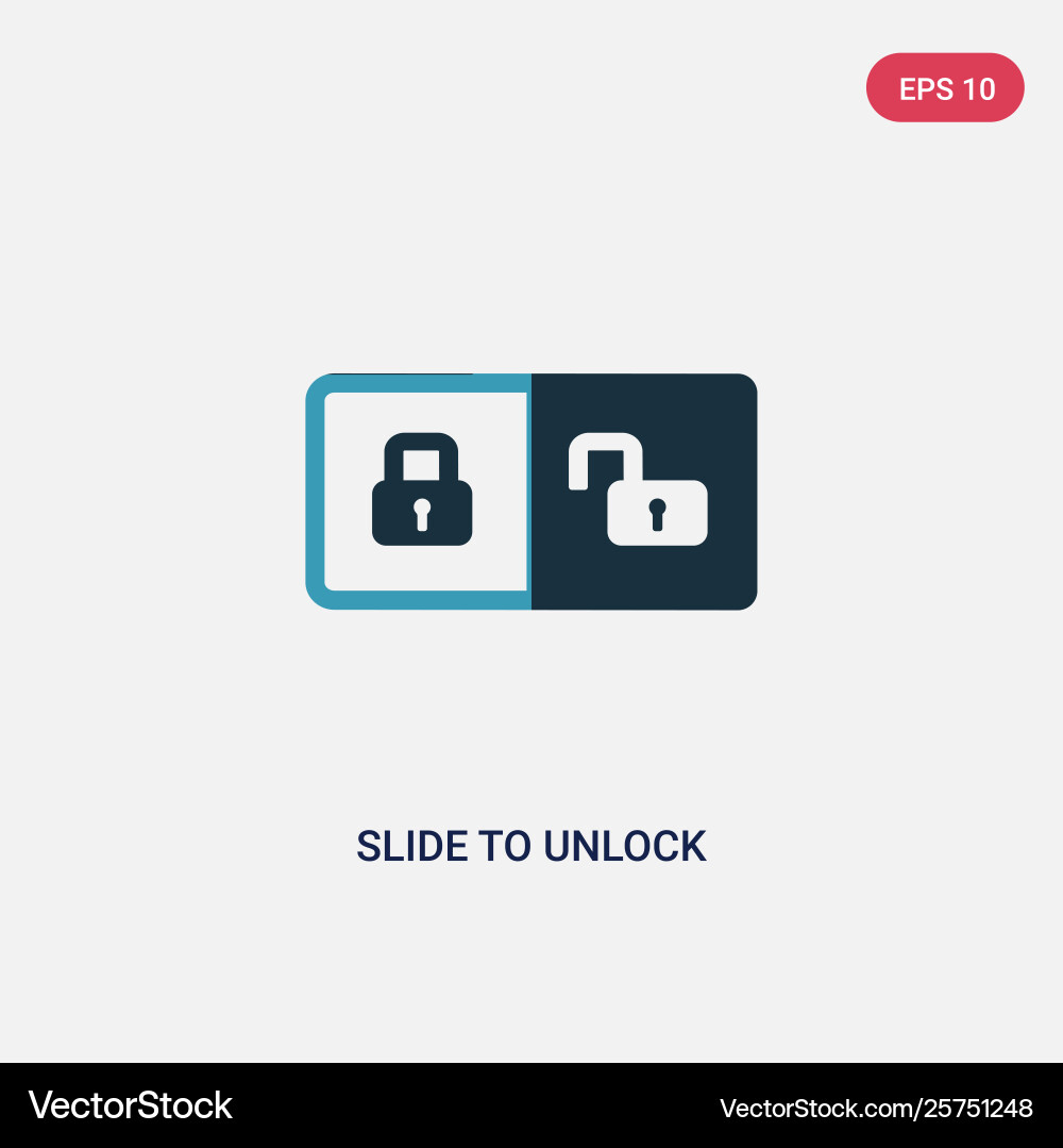 Two color slide to unlock icon from user Vector Image