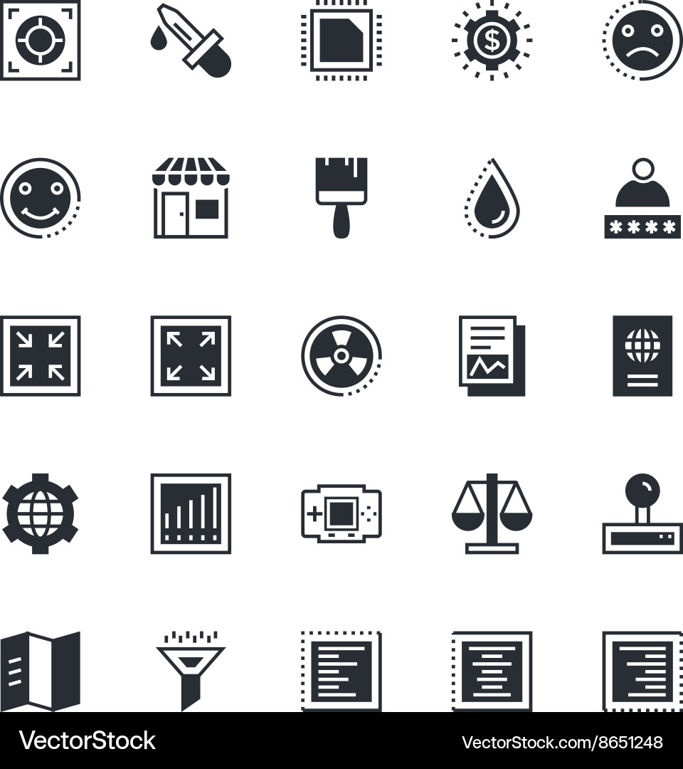 User interface and web colored icons 11 vector image