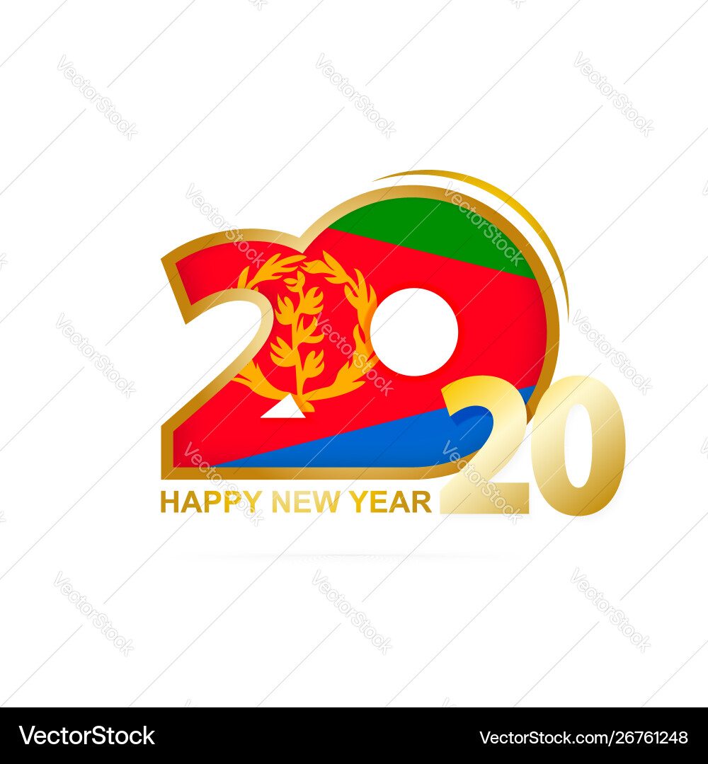 Year 2020 with eritrea flag pattern happy new Vector Image