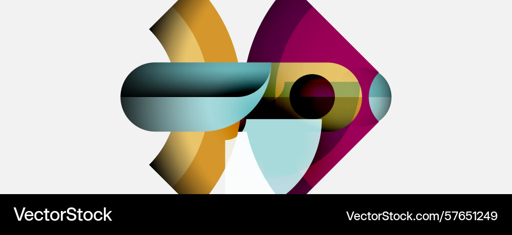 Abstract geometric shapes overlap creating Vector Image