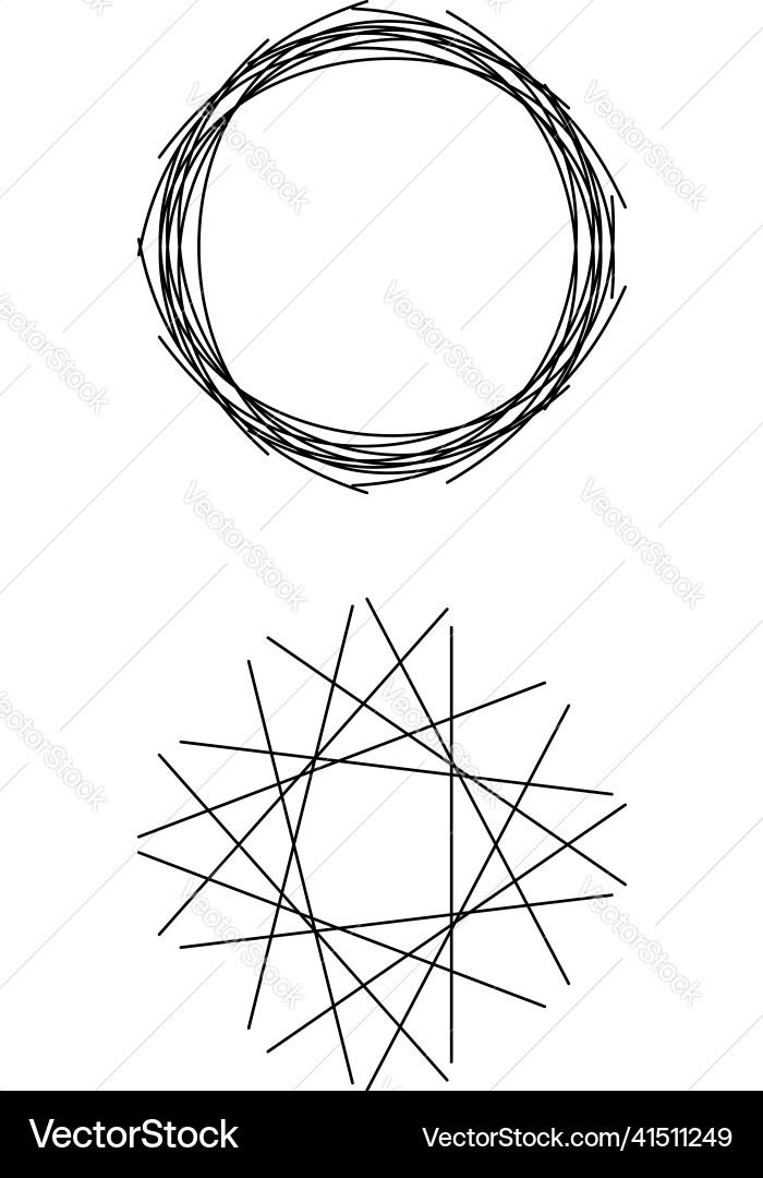 Circle circular form and matching angular edgy Vector Image