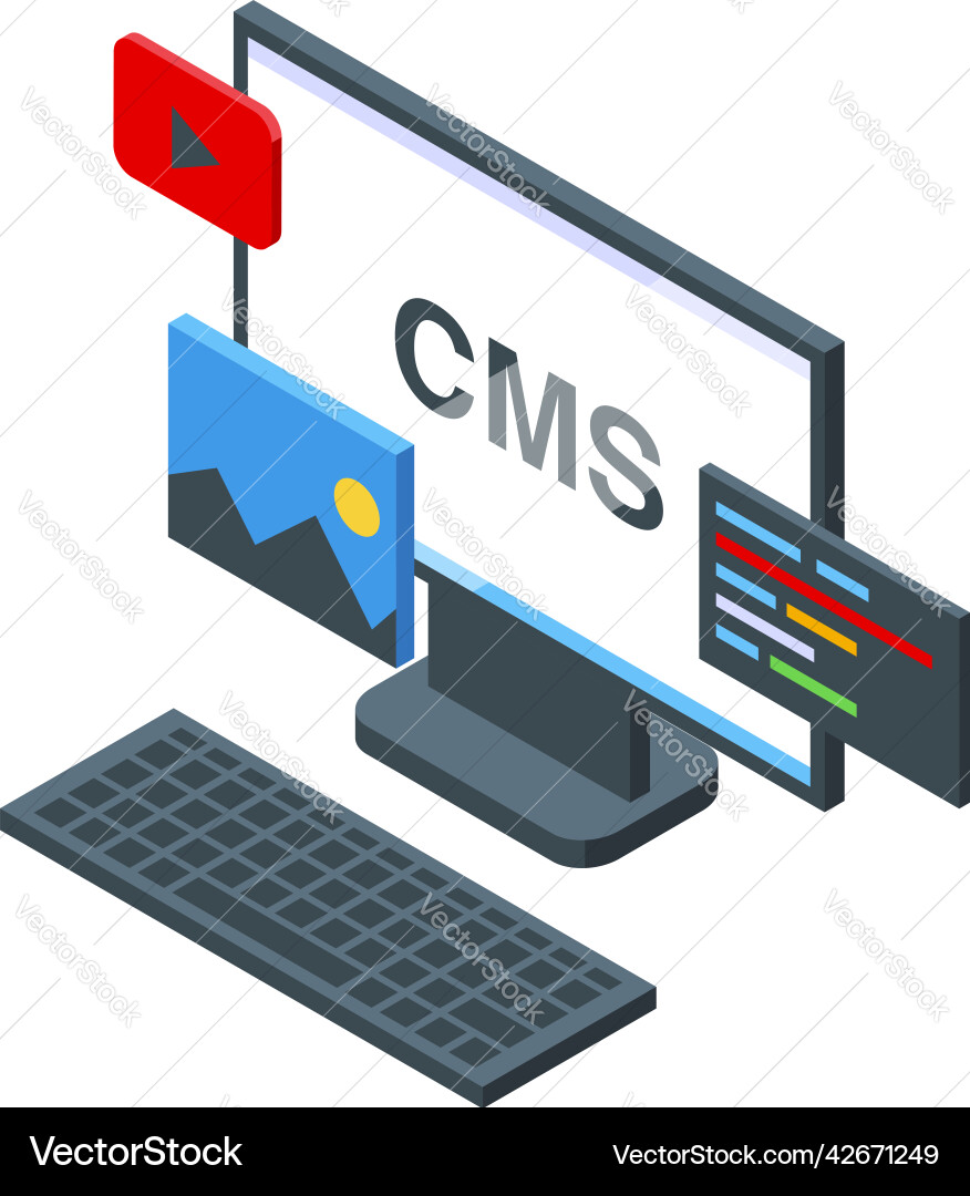 Cms development icon isometric html Vector Image