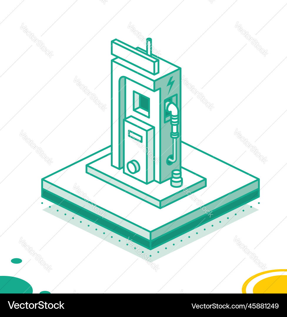 Ev charging station or electric vehicle vector image