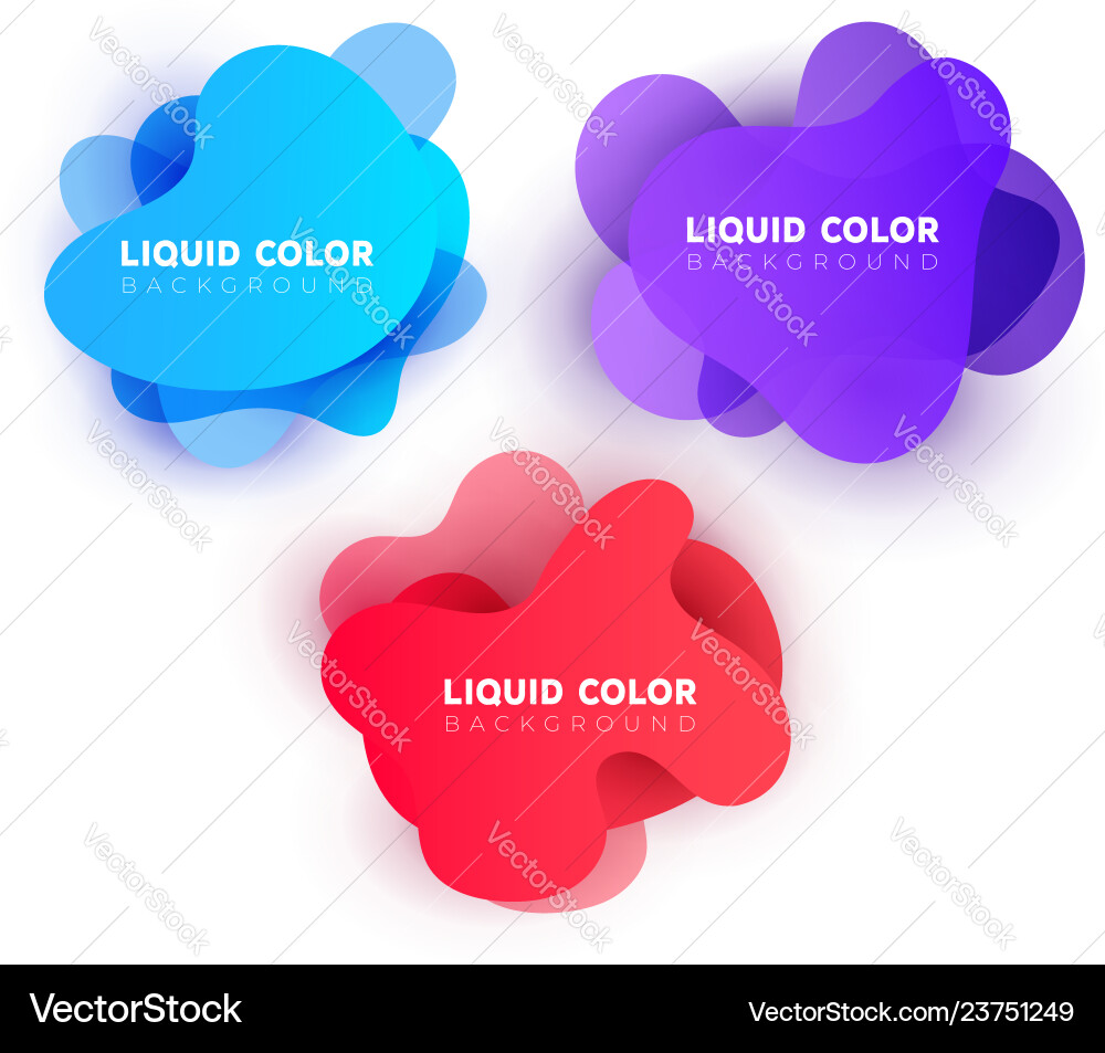 Fluid gradient shapes composition set Fluid gradient shapes composition set vector image