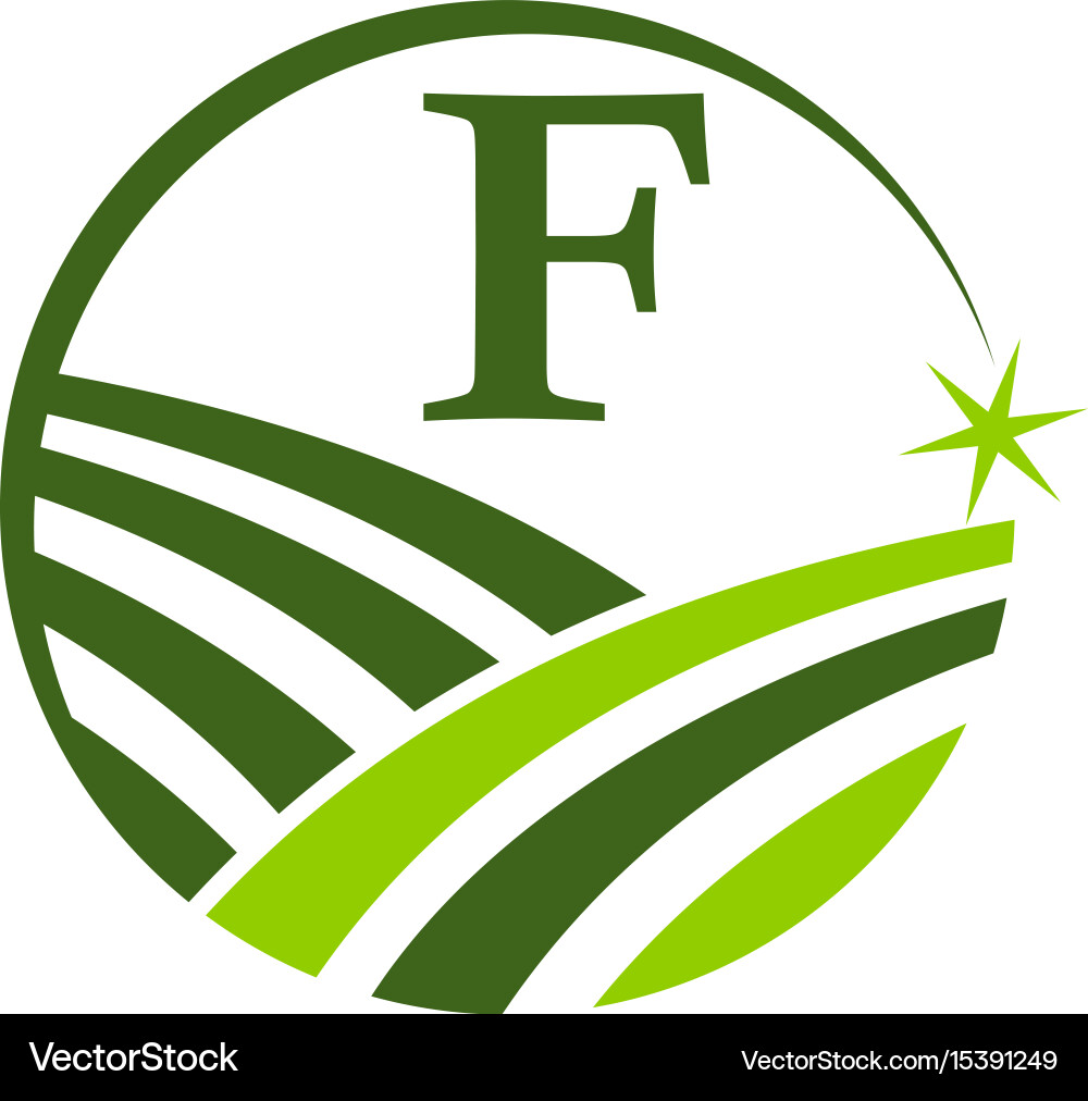 Green project solution center initial f vector image