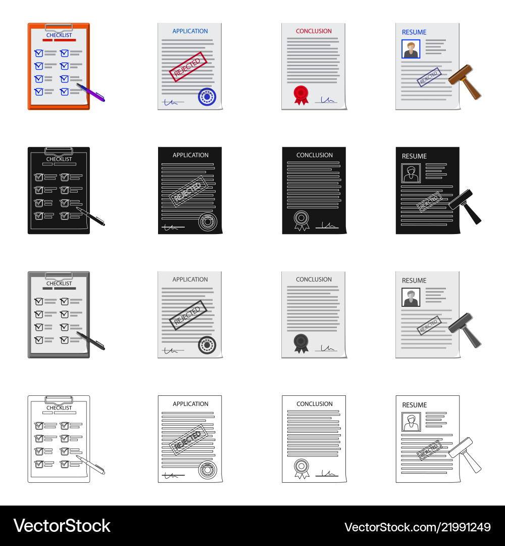 Isolated object of form and document sign set Isolated object of form and document sign set vector image