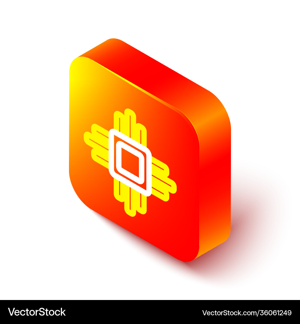 Isometric line computer processor Isometric line computer processor vector image
