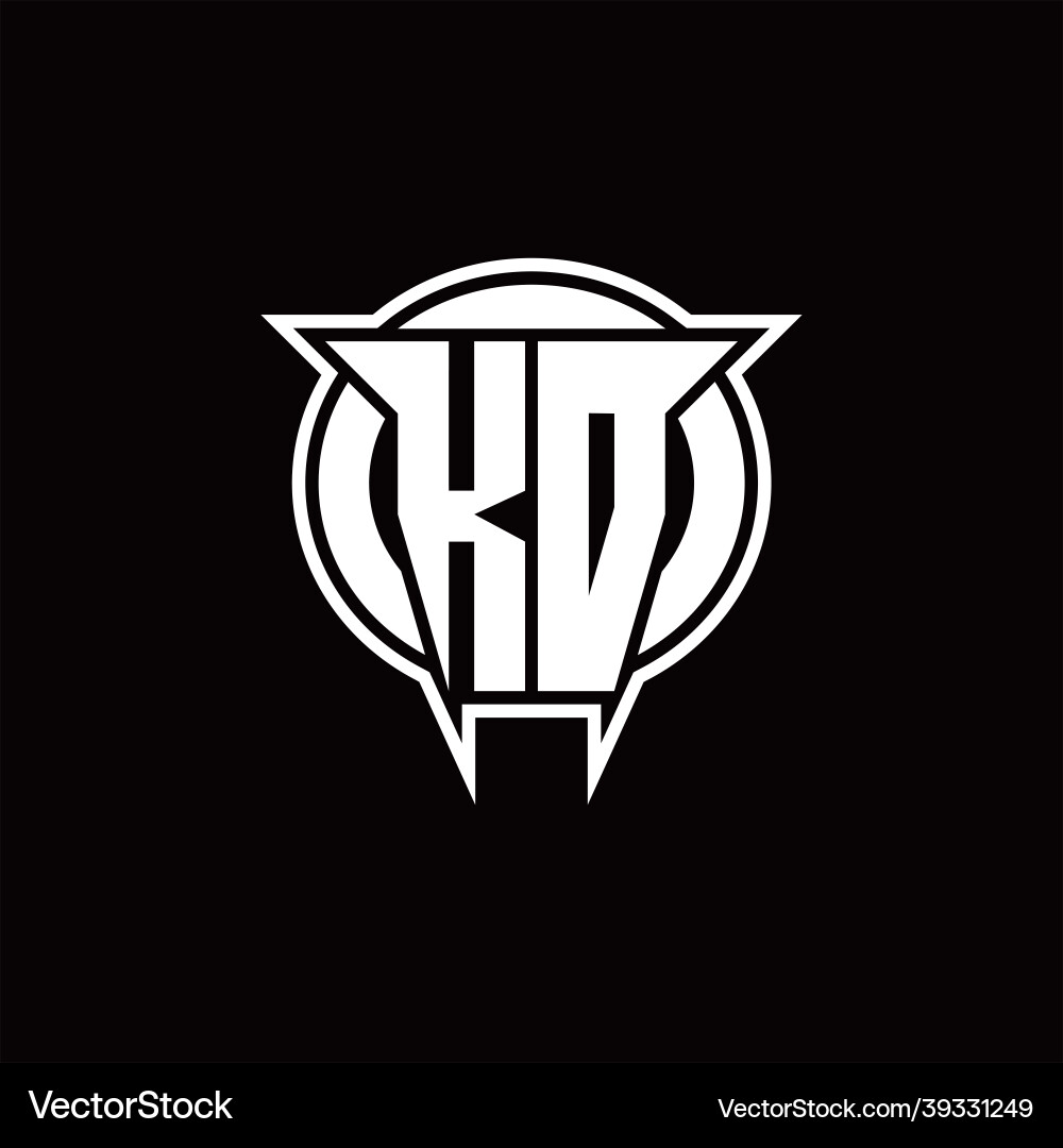 Kd logo monogram with circle rounded shape design Kd logo monogram with circle rounded shape design Vector Image