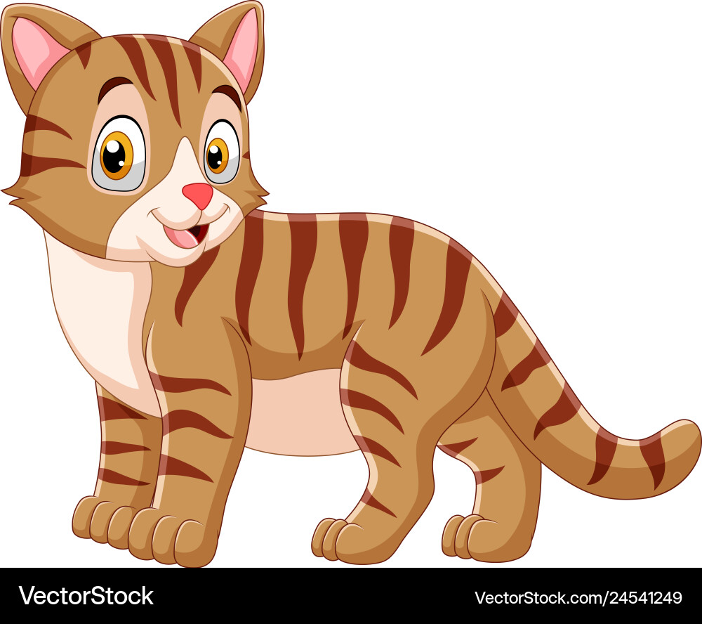 Lächelnde Katze Cartoon isoliert auf weißem Hintergrund Lächelnde Katze Cartoon isoliert auf weißem Hintergrund vektorbild