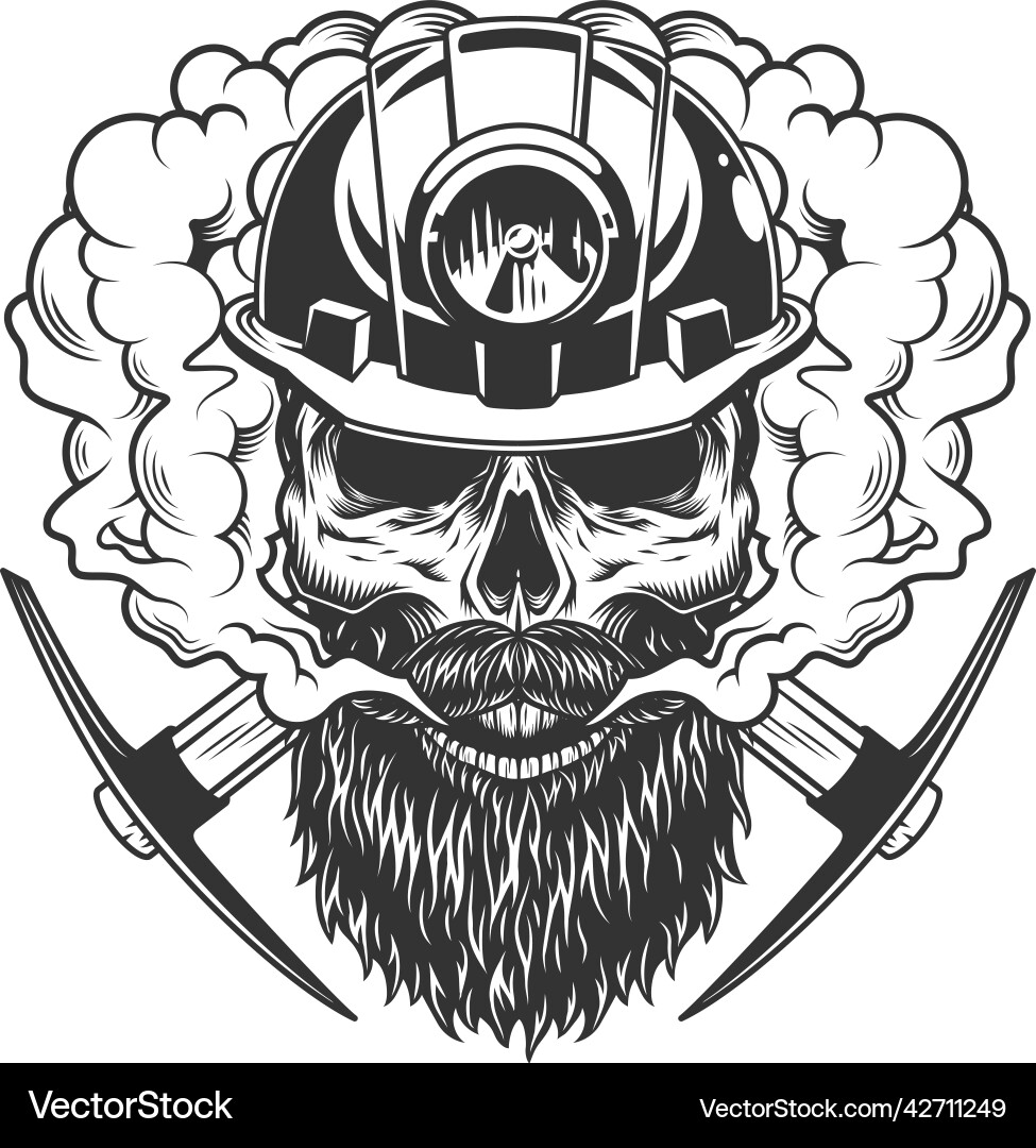 Miner Skull with Crossed Axes Vector Image