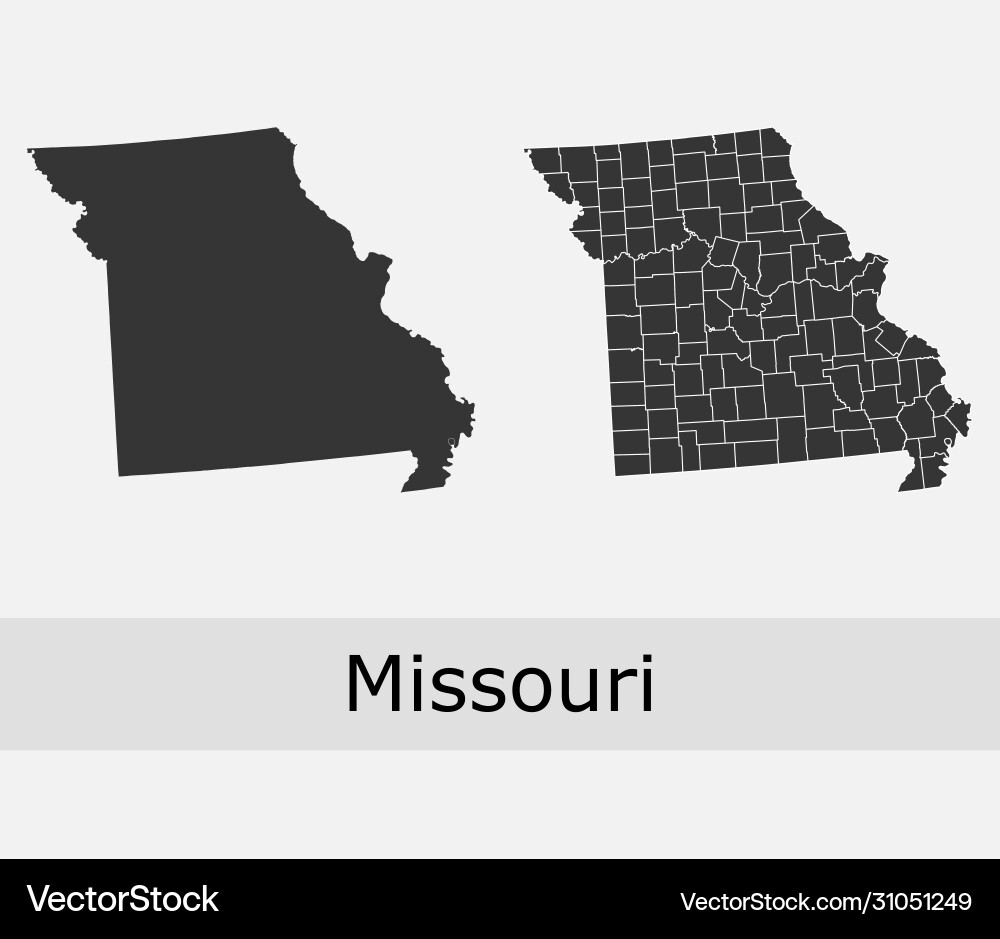 Missouri map counties outline Missouri map counties outline vector image