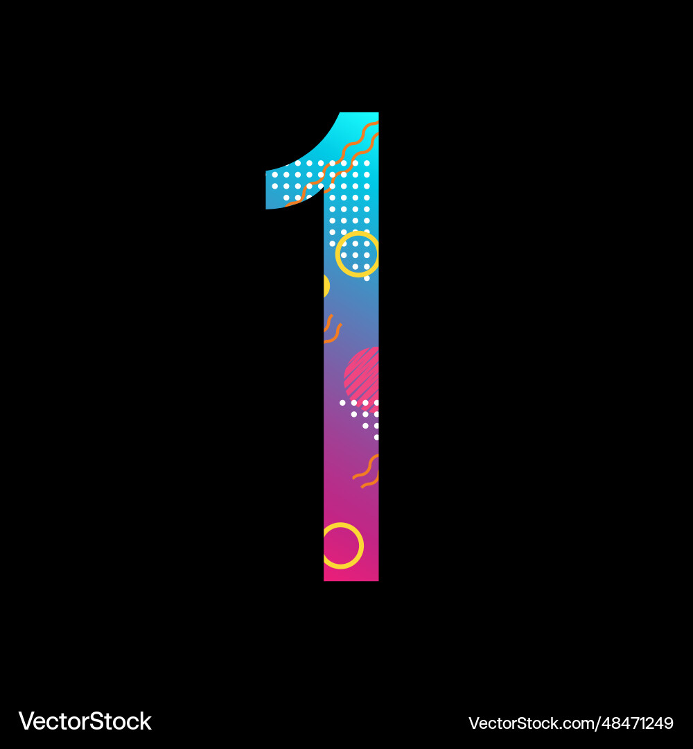 Modern abstract number colorful 1 Modern abstract number colorful 1 vector image