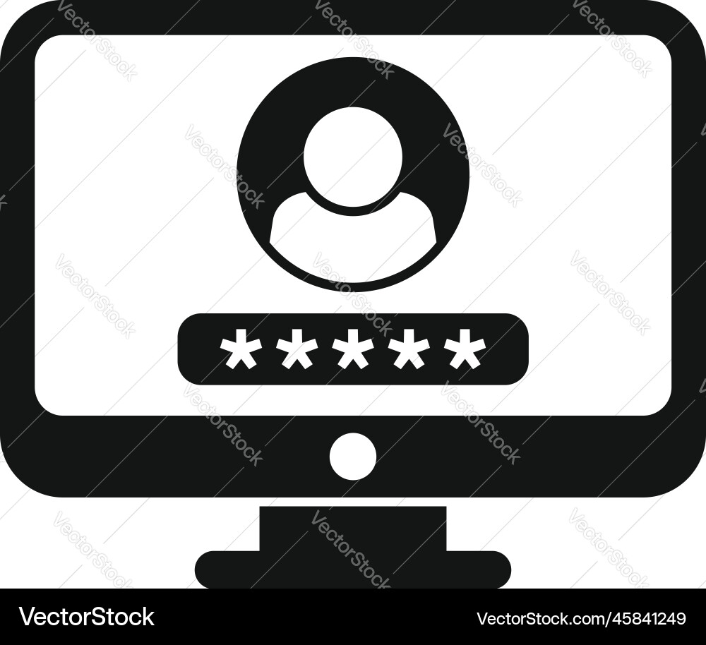 Monitor password icon simple mobile Monitor password icon simple mobile vector image