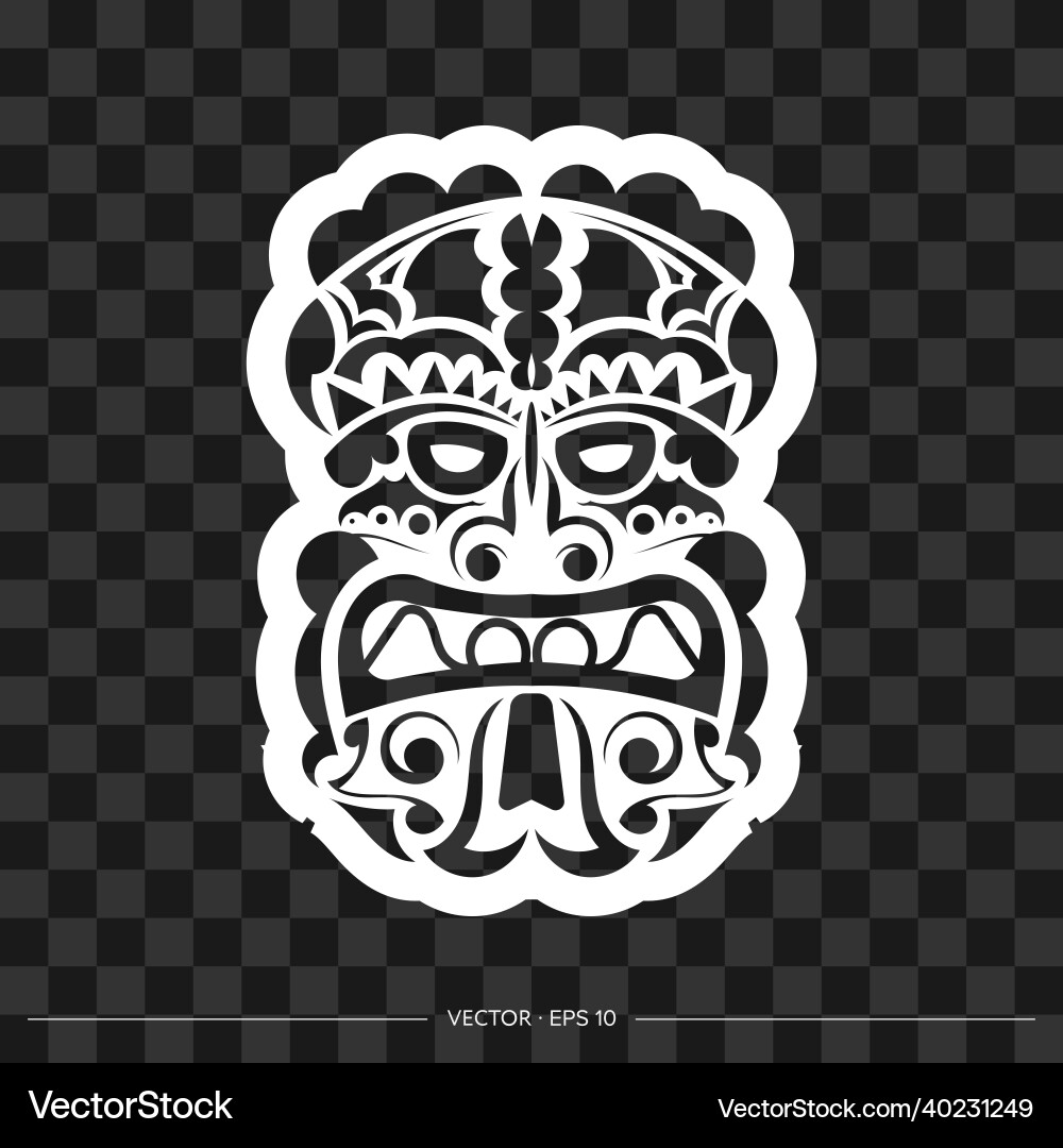 Polynesian mask from patterns the contour Vector Image