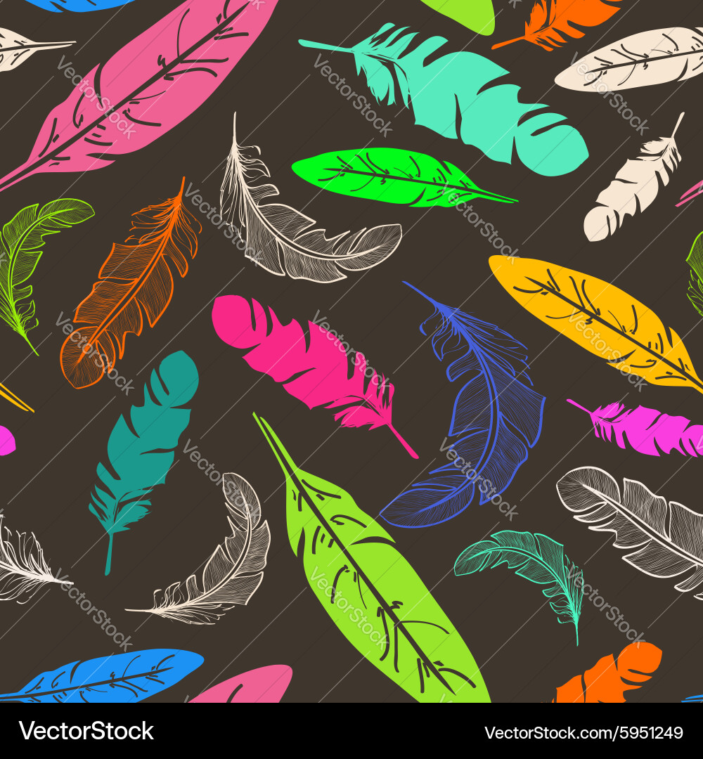 Seamless pattern of bird feathers vector image