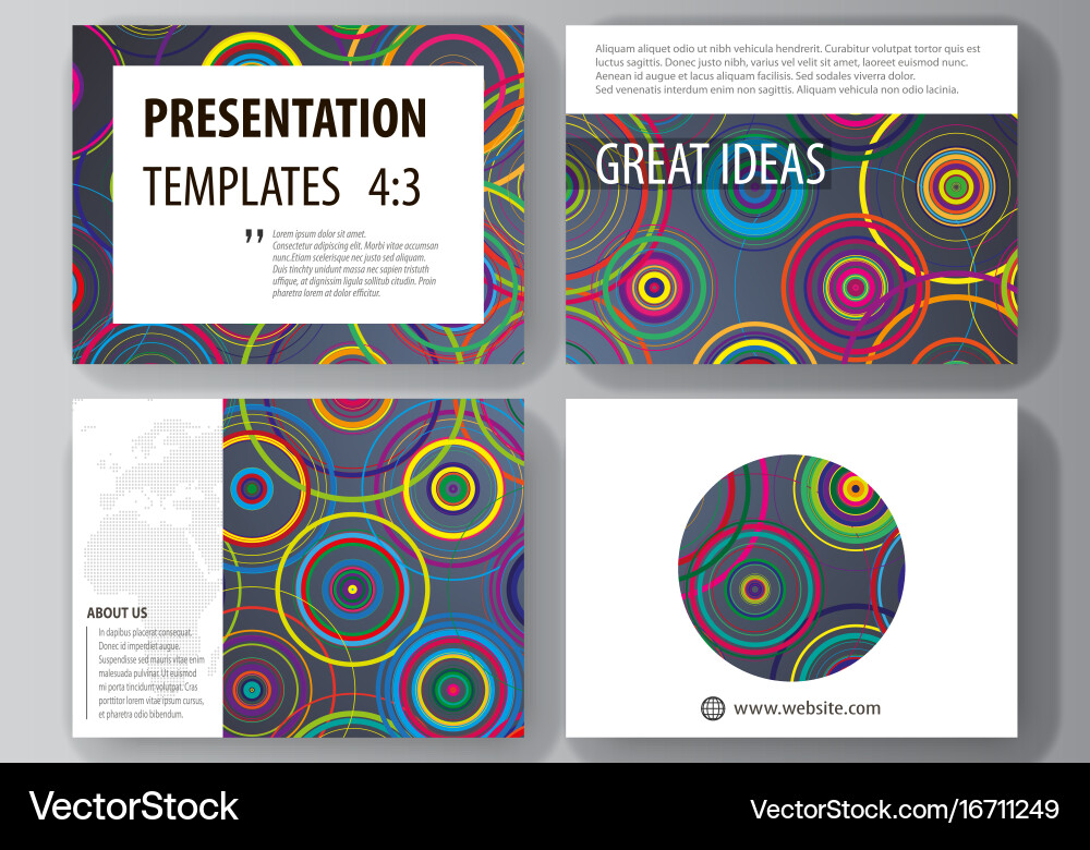 Set of business templates for presentation slides vector image