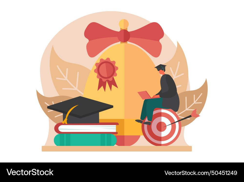 Student graduation flat design Royalty Free Vector Image