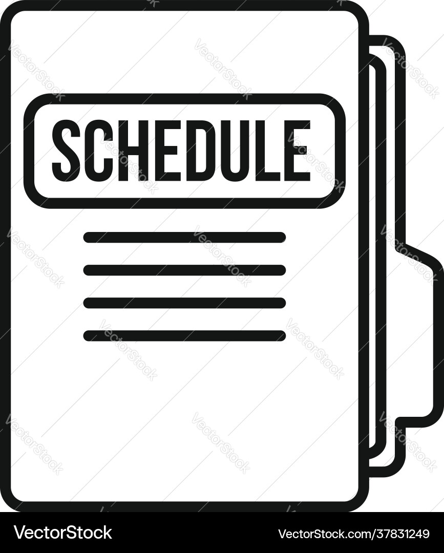 Syllabus folder schedule icon outline style Syllabus folder schedule icon outline style vector image