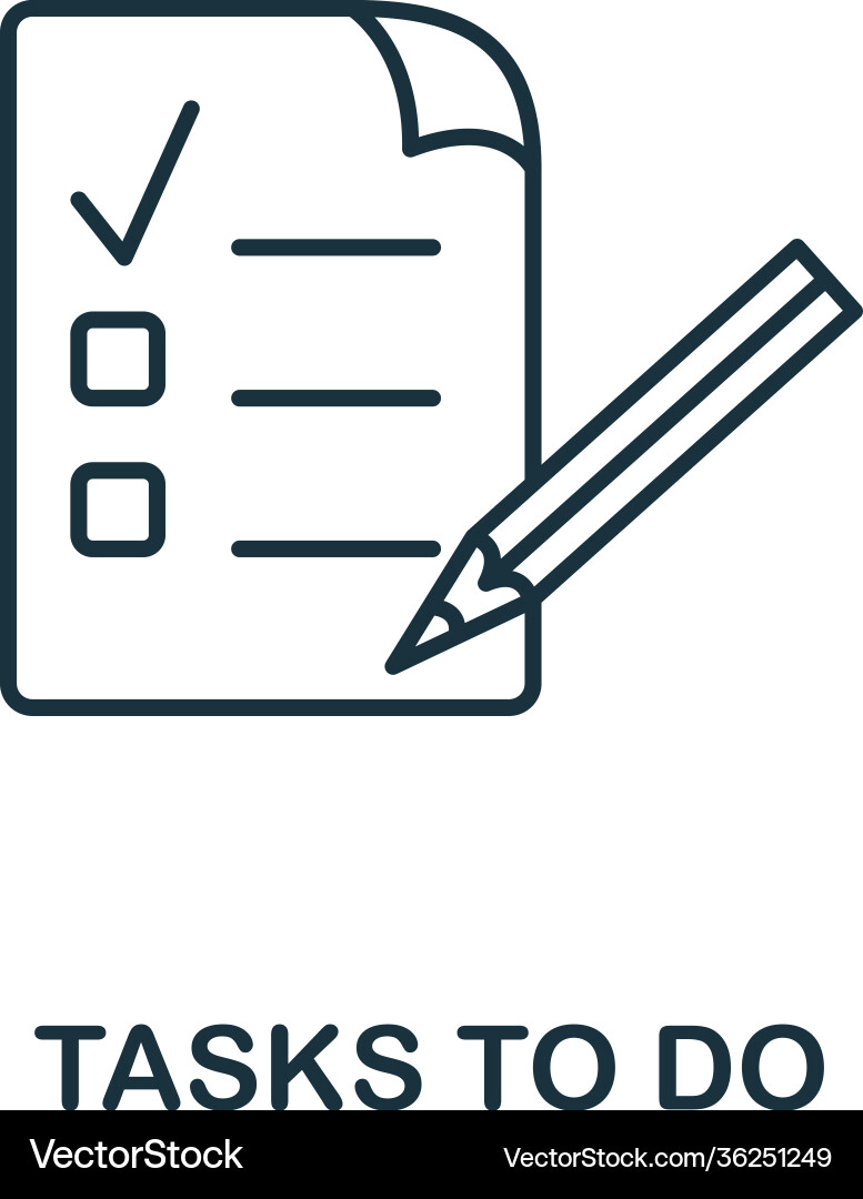 Tasks to do icon line style symbol from Vector Image