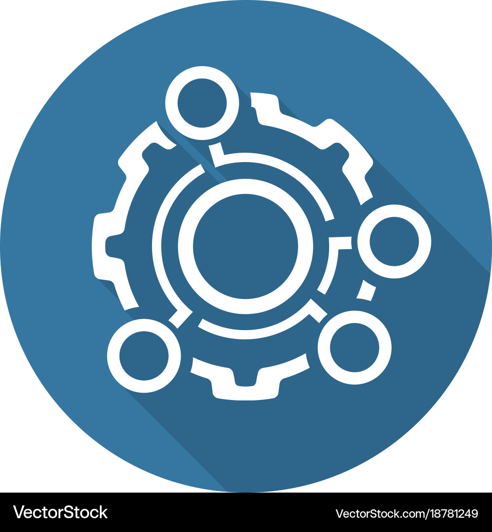 Technical data icon gear and option dots Vector Image