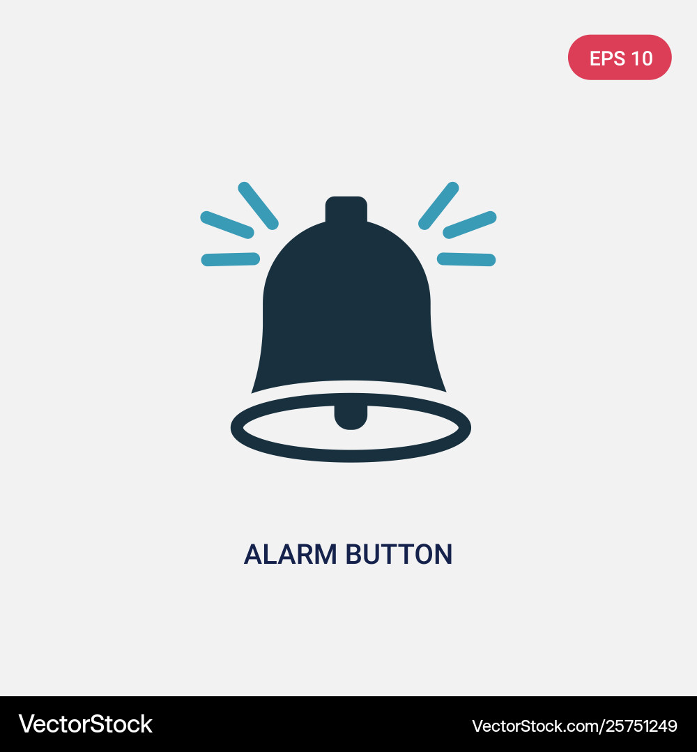 Two color alarm button icon from user interface Vector Image