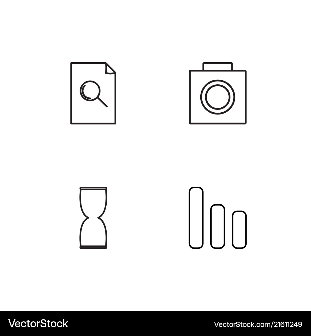User interface linear icons set simple outline vector image