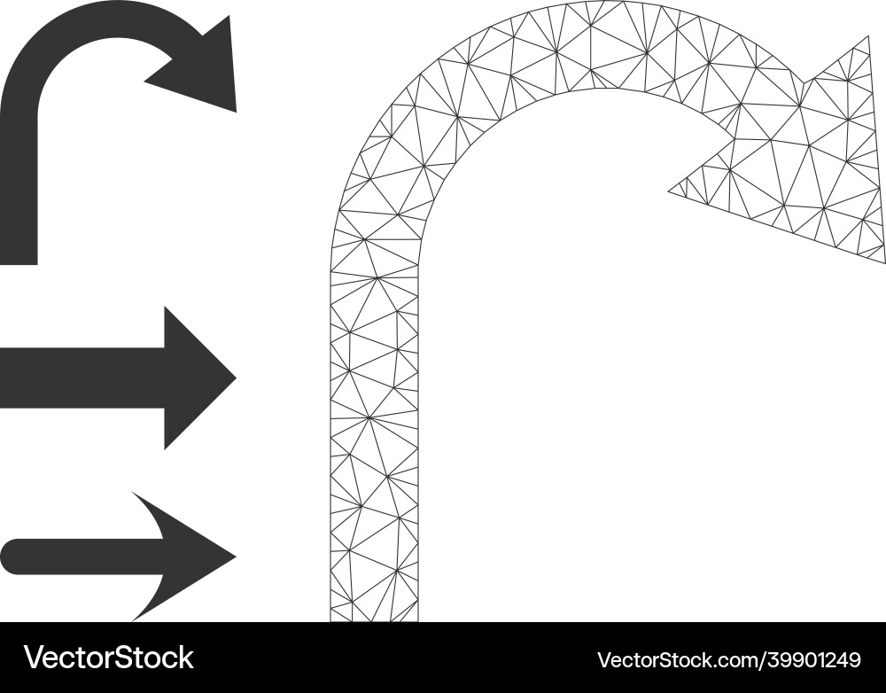 Web mesh turn back arrow icon and original Web mesh turn back arrow icon and original vector image
