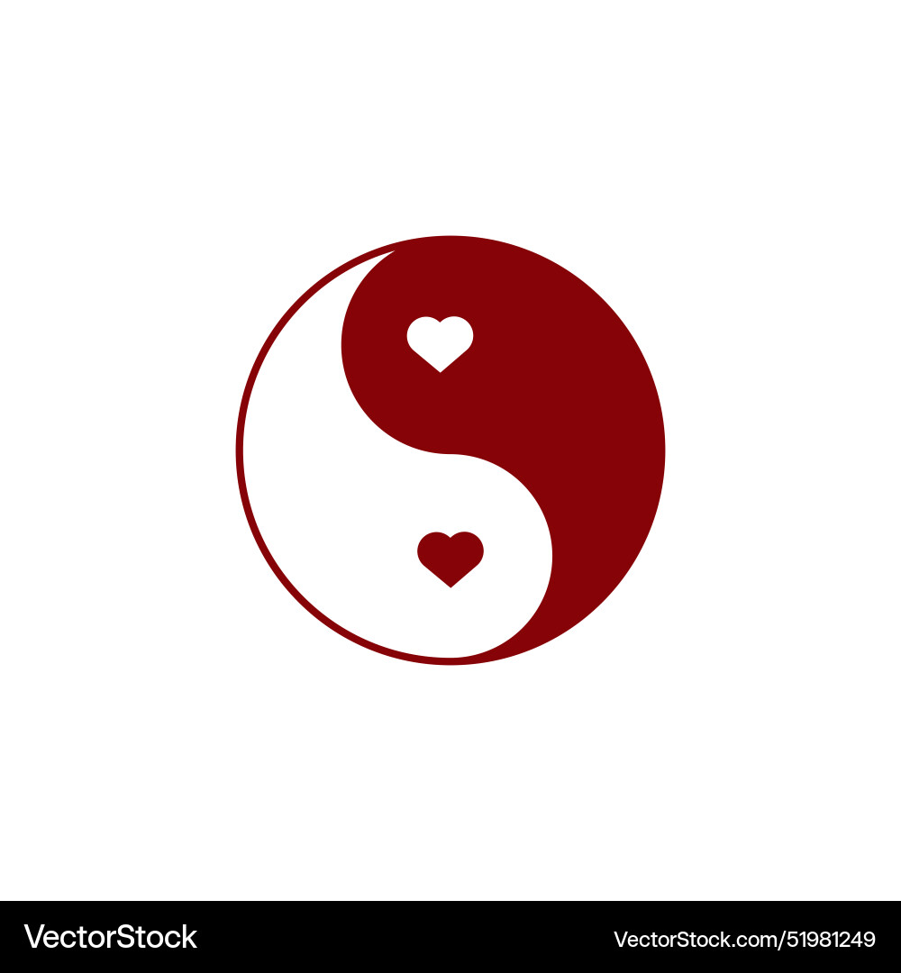 Ying yang icon in flat style with background Vector Image