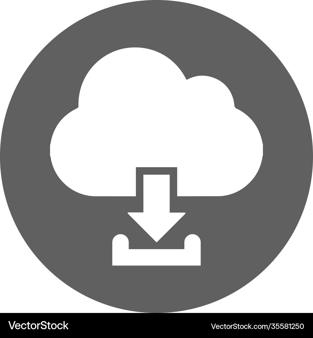 Cloud downloader save icon gray version Vector Image