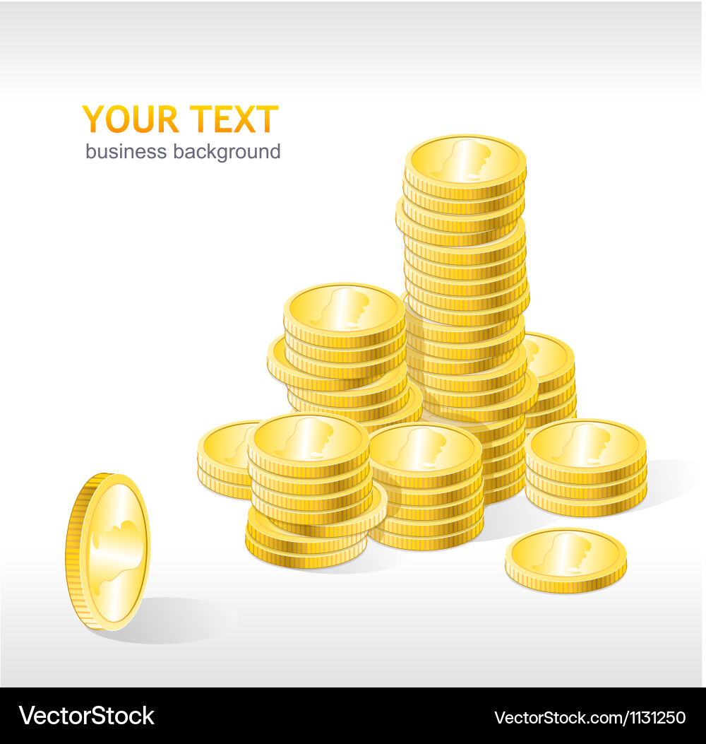 Coin Stack with Currency Text vector image