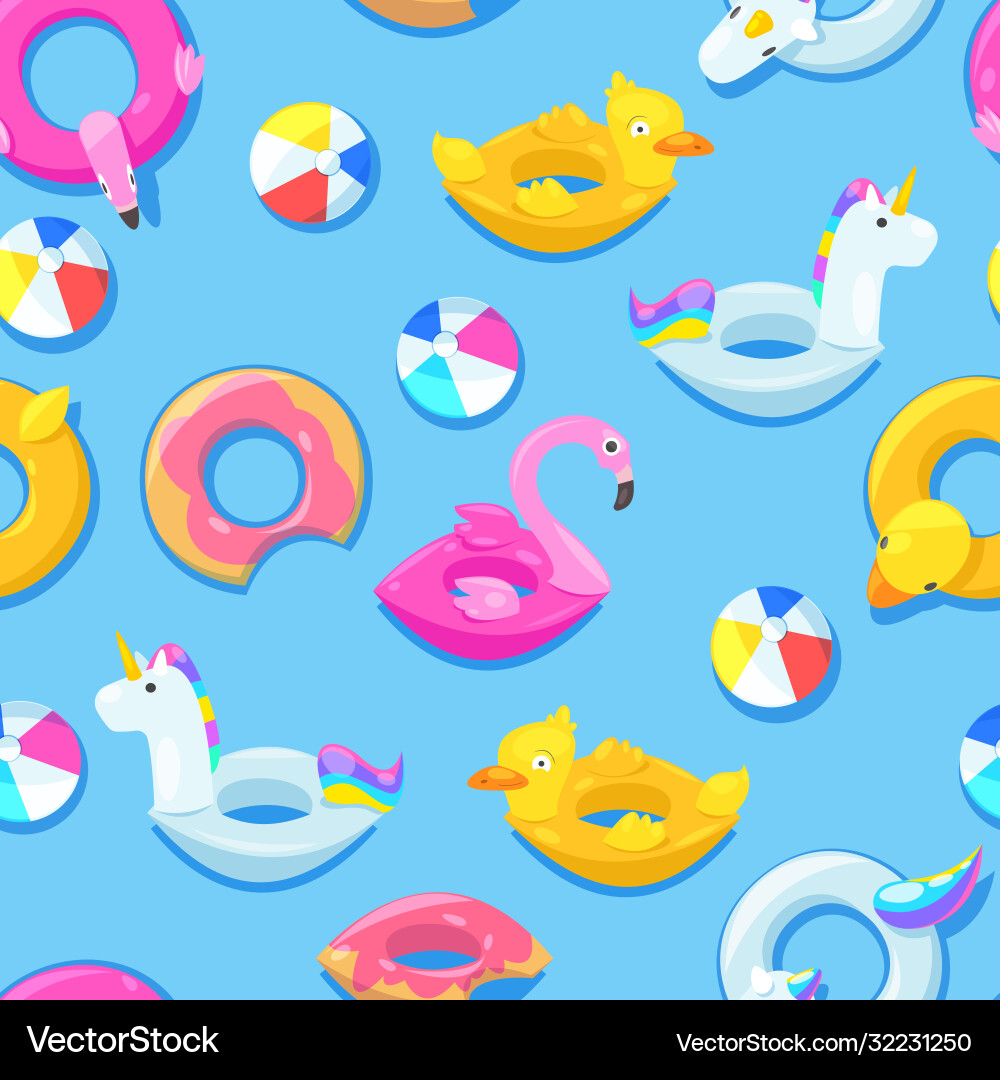 Colorful Pool Float Pattern vector image