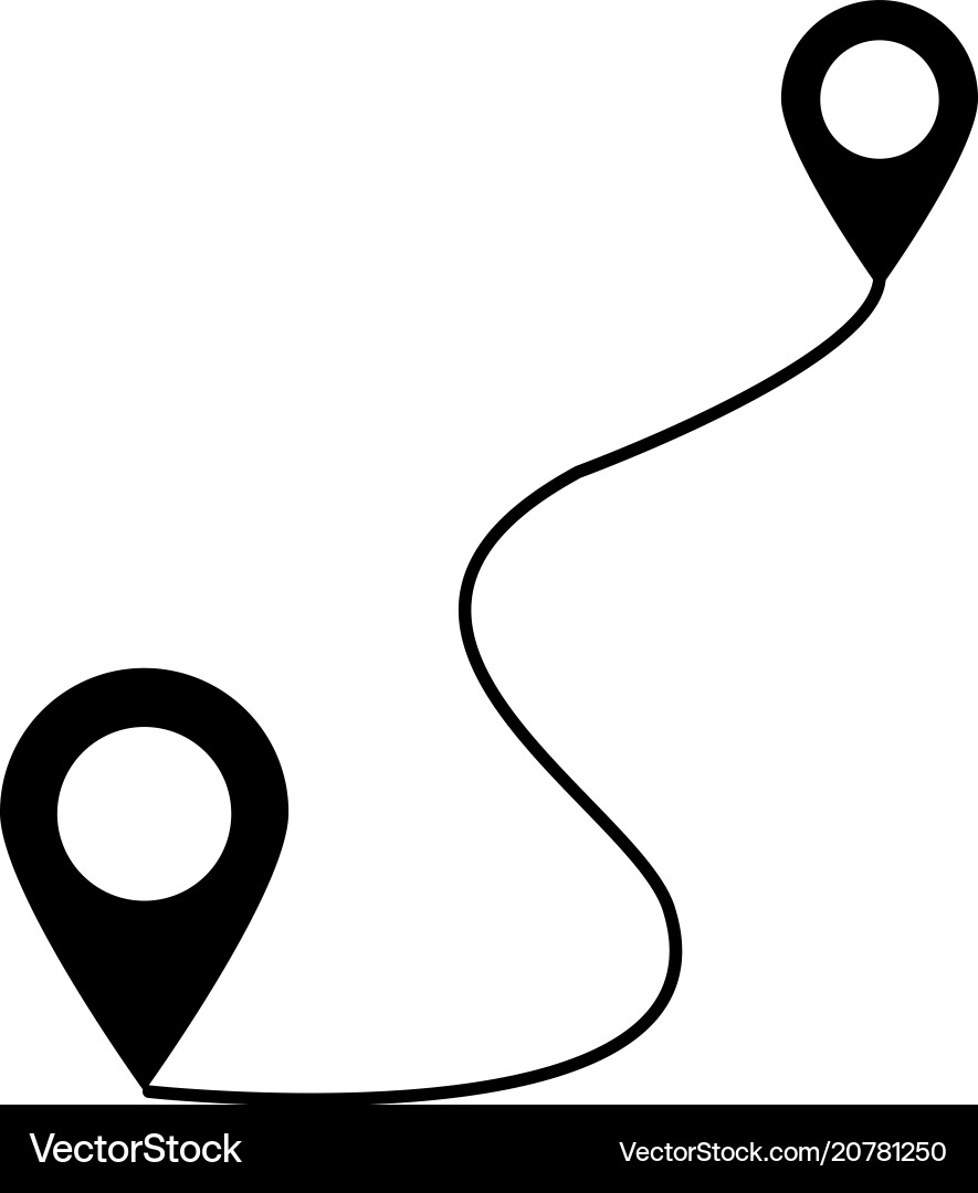 Distance Icon - Map Pointer vector image