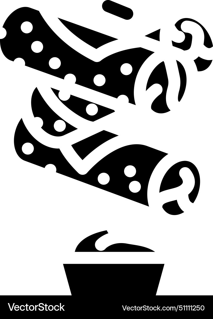 Egg roll fast food glyph icon Royalty Free Vector Image