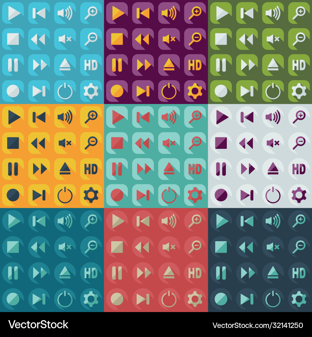 Flat modern design with shadow icon player vector image