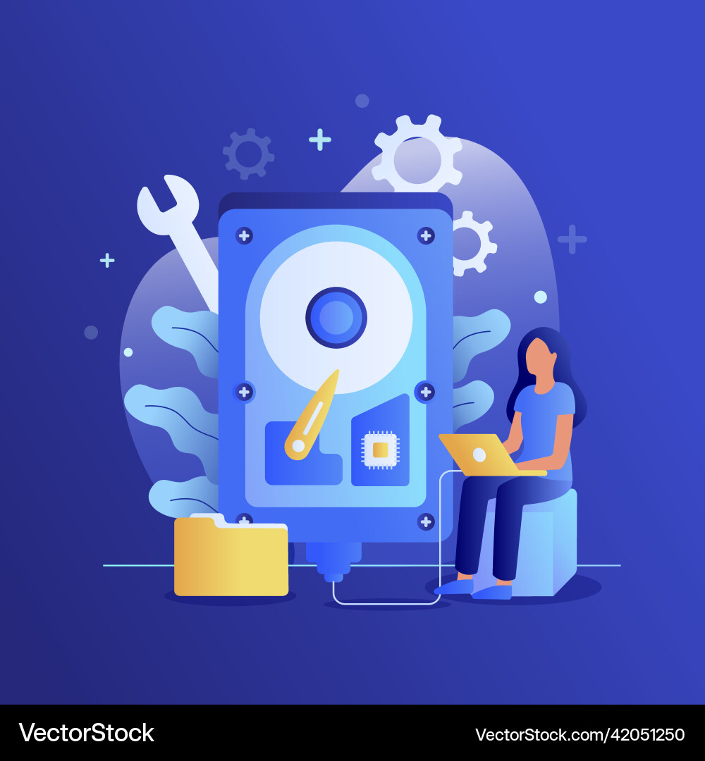 Gradient hard drive Gradient hard drive vector image