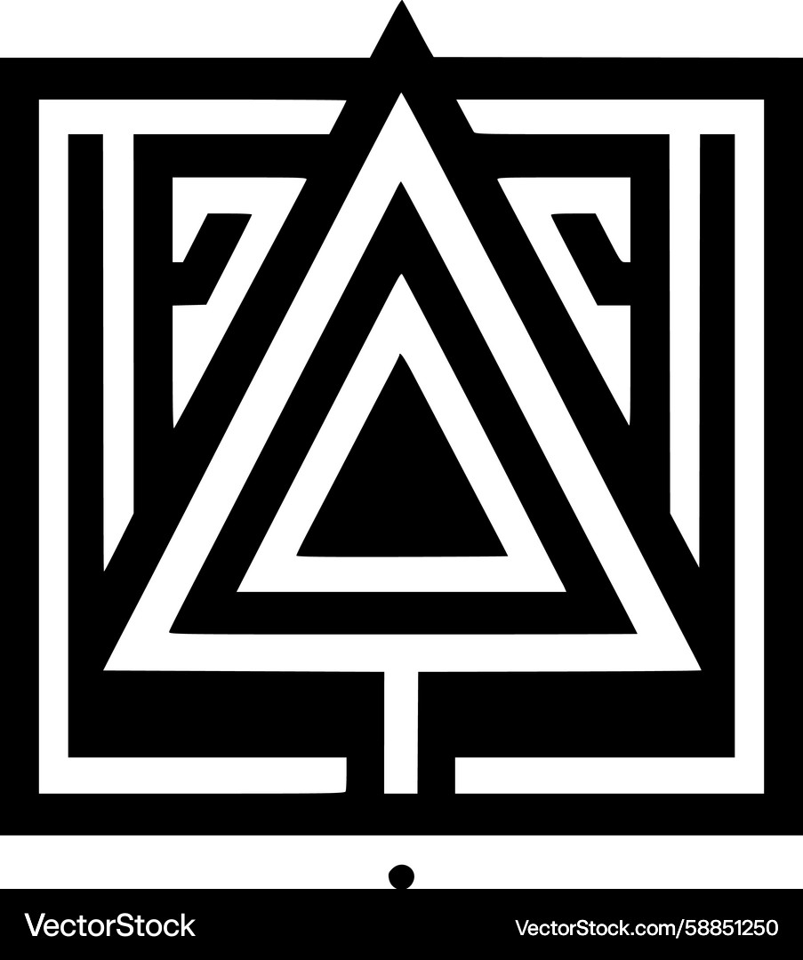 Intricate Triangle Maze Pattern Vector Image