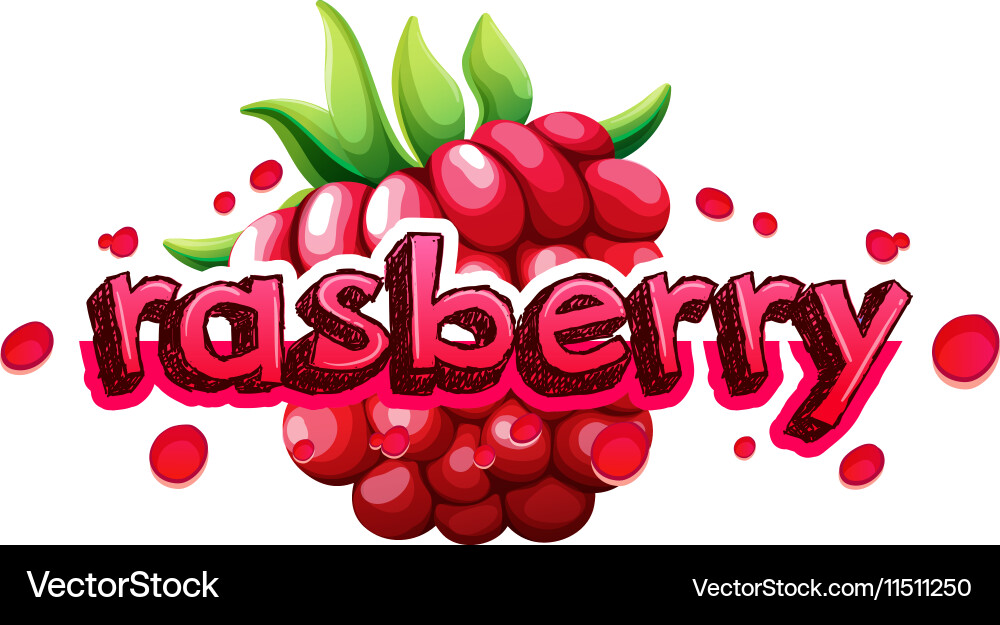 Lettering with Raspberry Font vector image