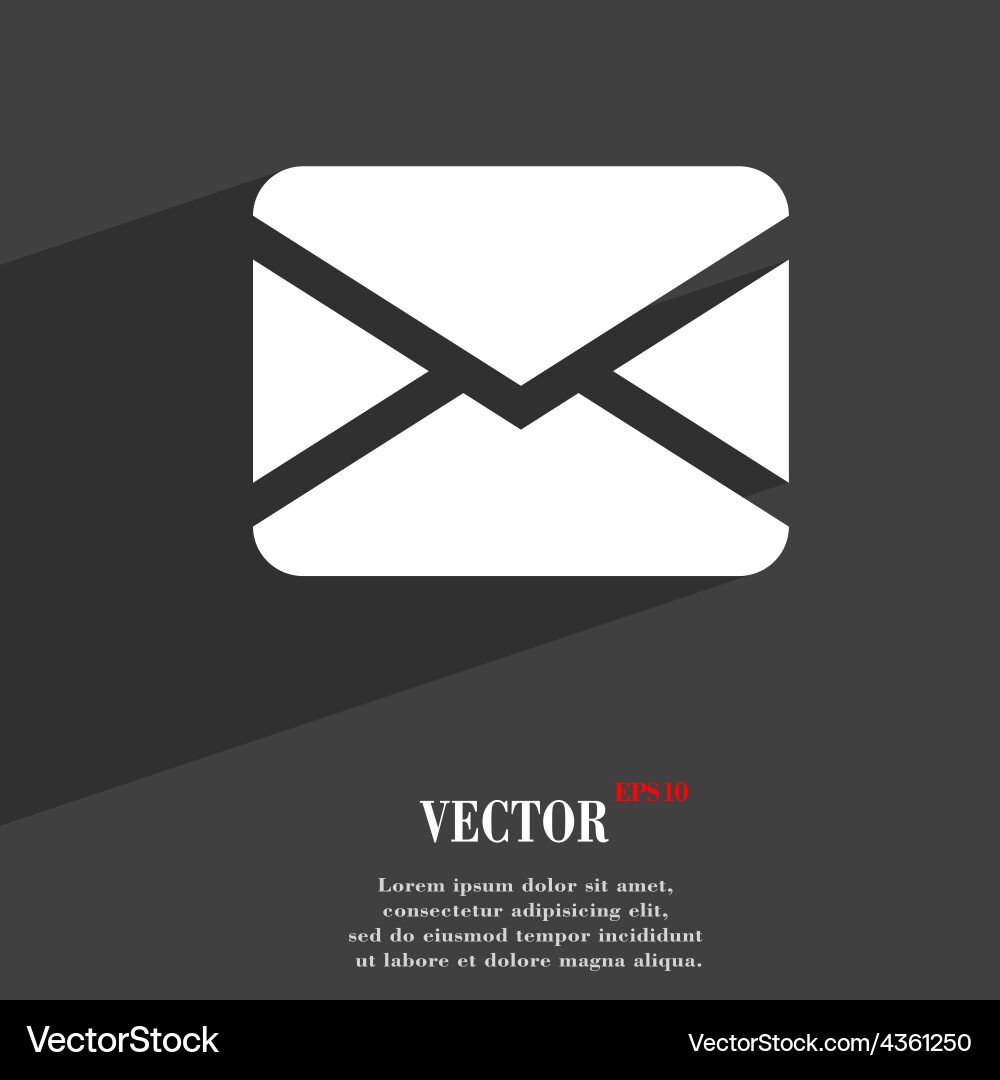 Mail envelope message icon symbol flat modern web vector image