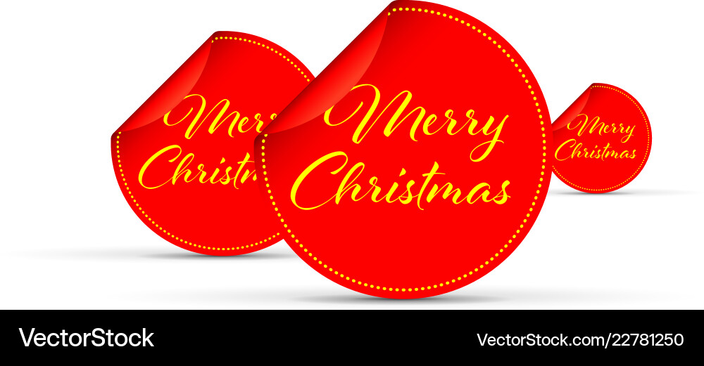 Merry christmas peeling sticker Merry christmas peeling sticker vector image