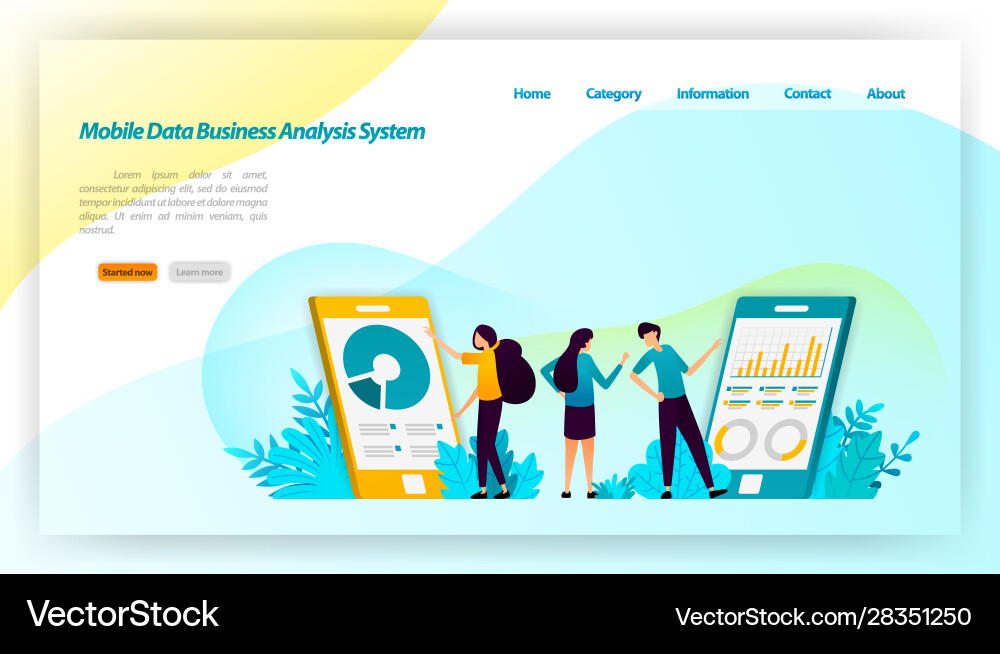 Mobile data business analyst system Vector Image