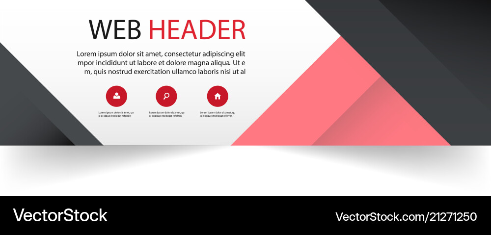 Modern Red & Black Web Header Vector Image