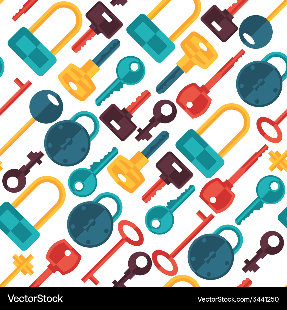 Seamless pattern with locks and keys icons vector image
