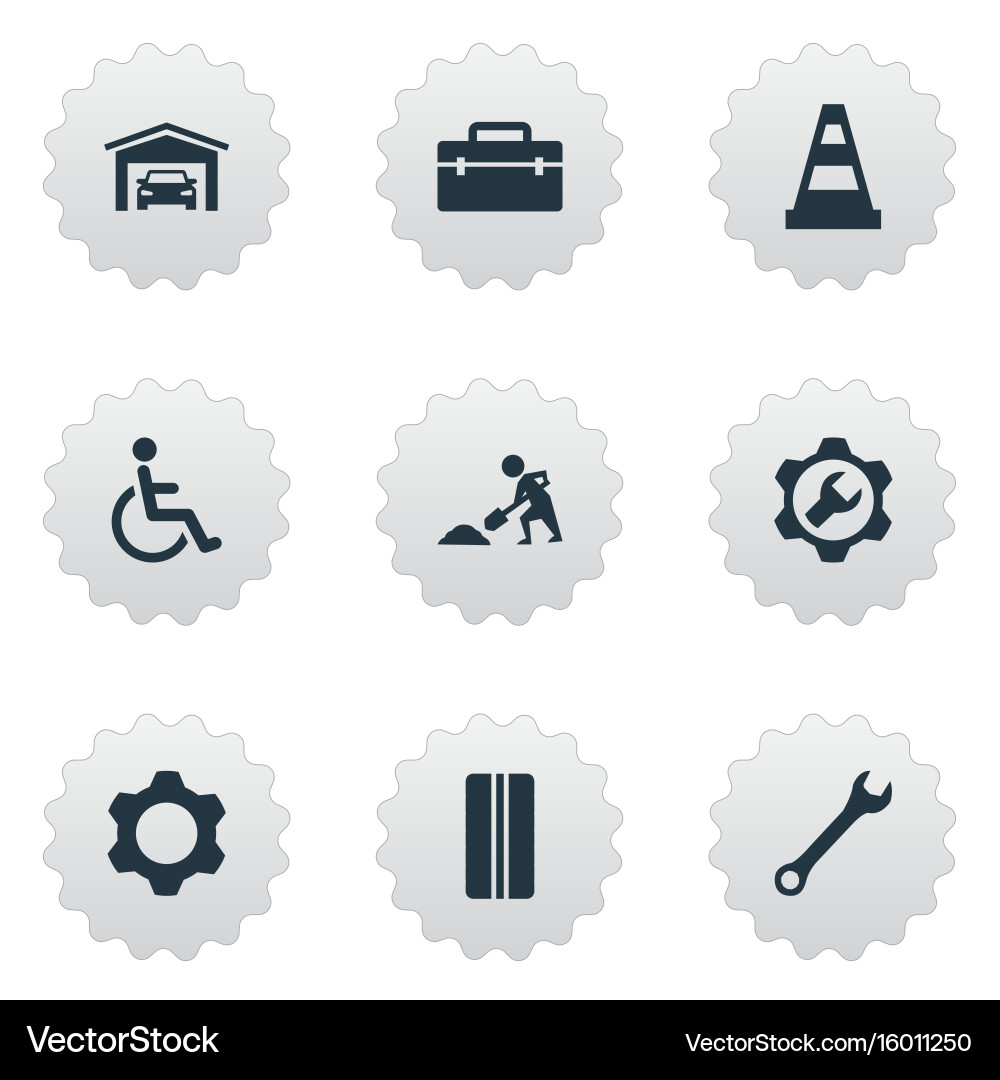 Set of simple vehicle icons elements vector image