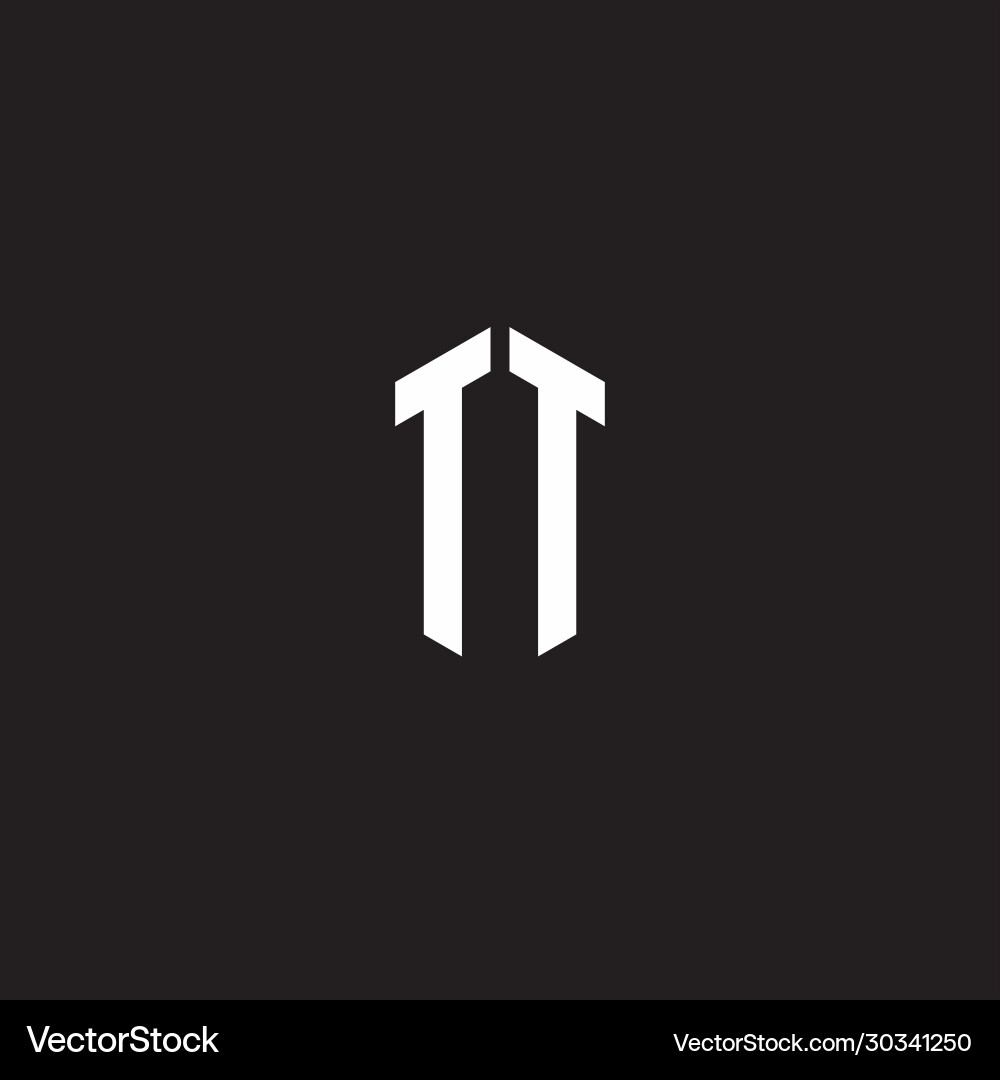 Tt logo monogram with hexagon shape style design vector image
