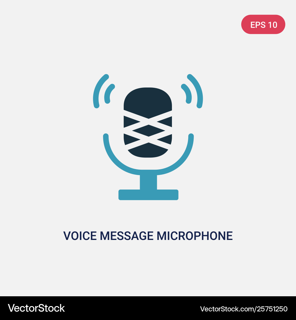 Two color voice message microphone button icon vector image